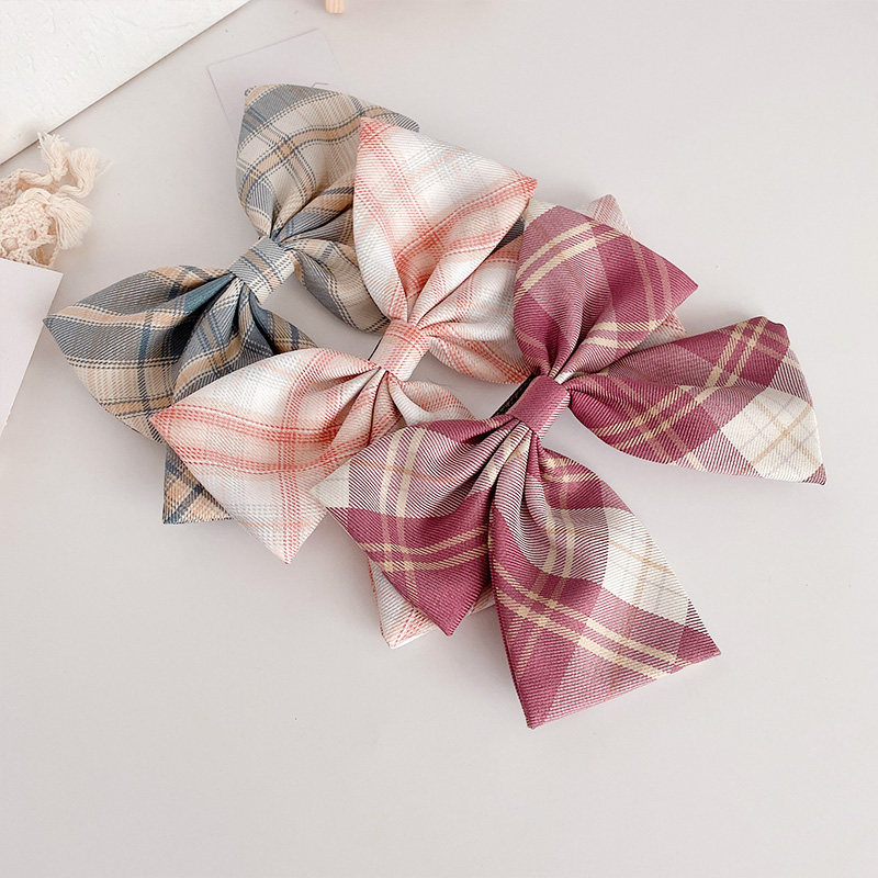 日系jk头饰制服发夹格子发卡dk学生学院发饰