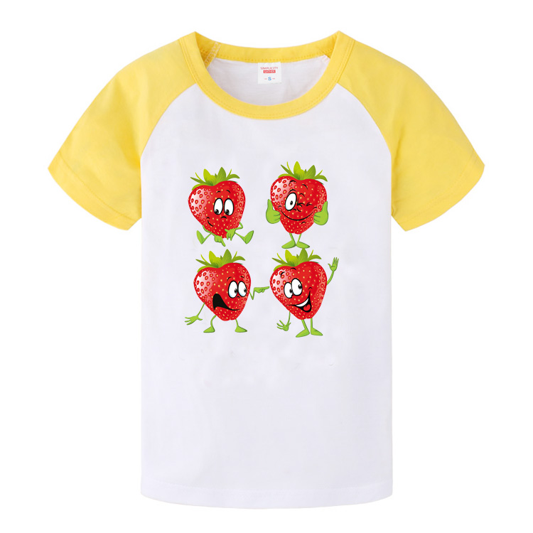 印花新款草莓短袖儿童上衣2019宝宝夏装女童t恤