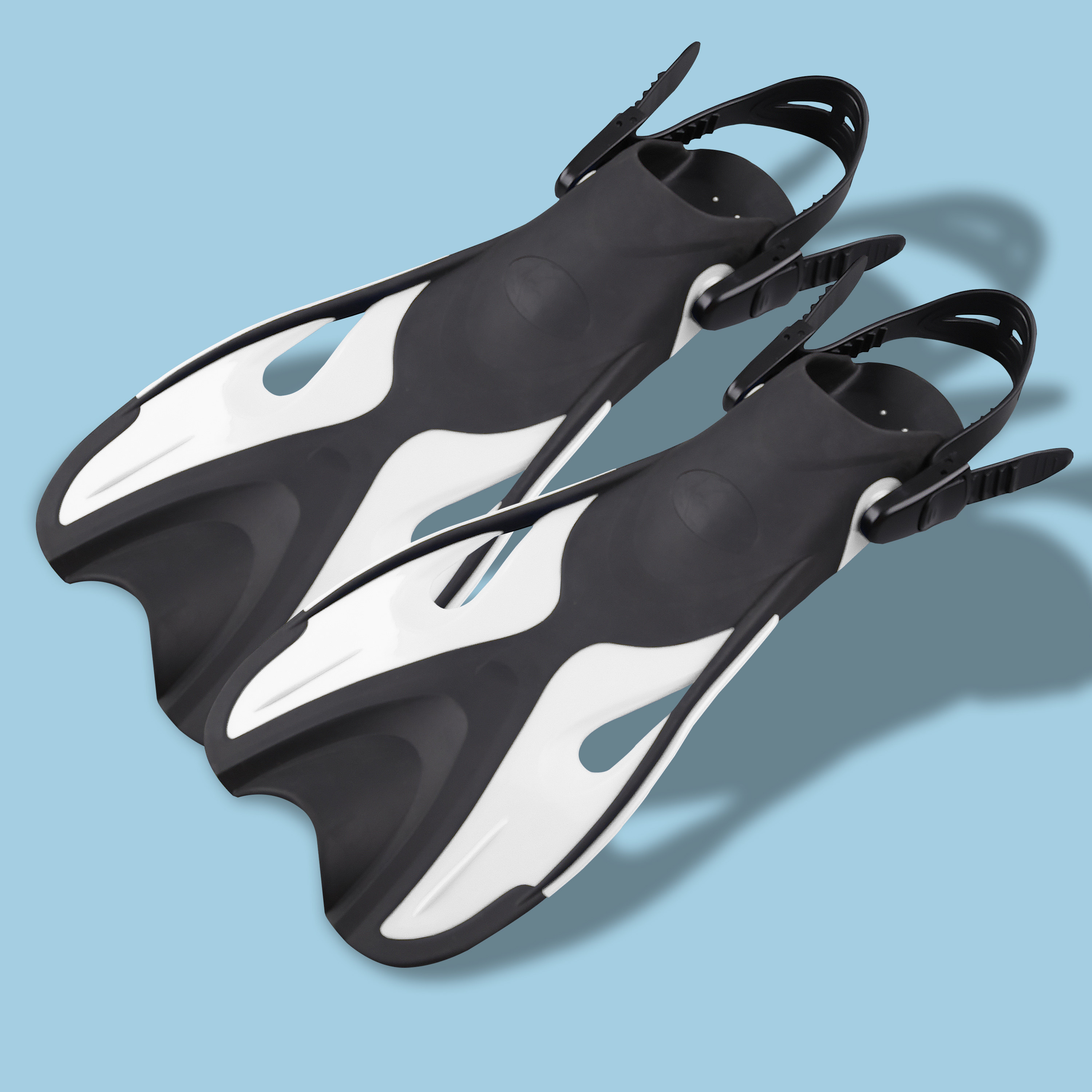 2445码成人儿童专业潜水多用途短脚脚蹼开跟式可脚蹼