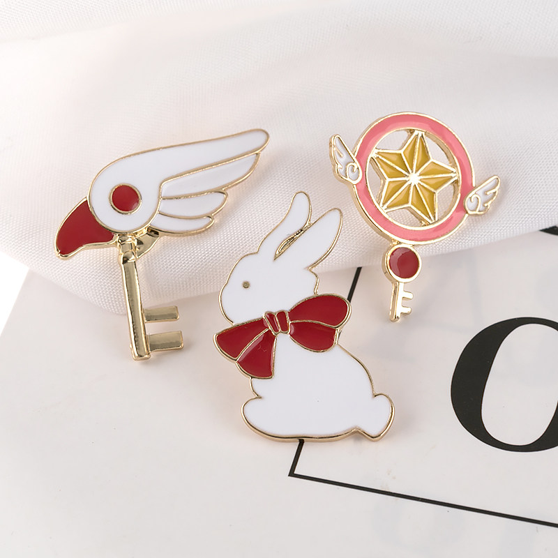 肖战同蝴蝶结兔子滴油胸针可爱动物金属徽章胸章胸针
