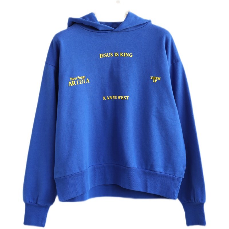 侃爷kanyejesusisking绒布连帽卫衣帽衫wy585卫衣