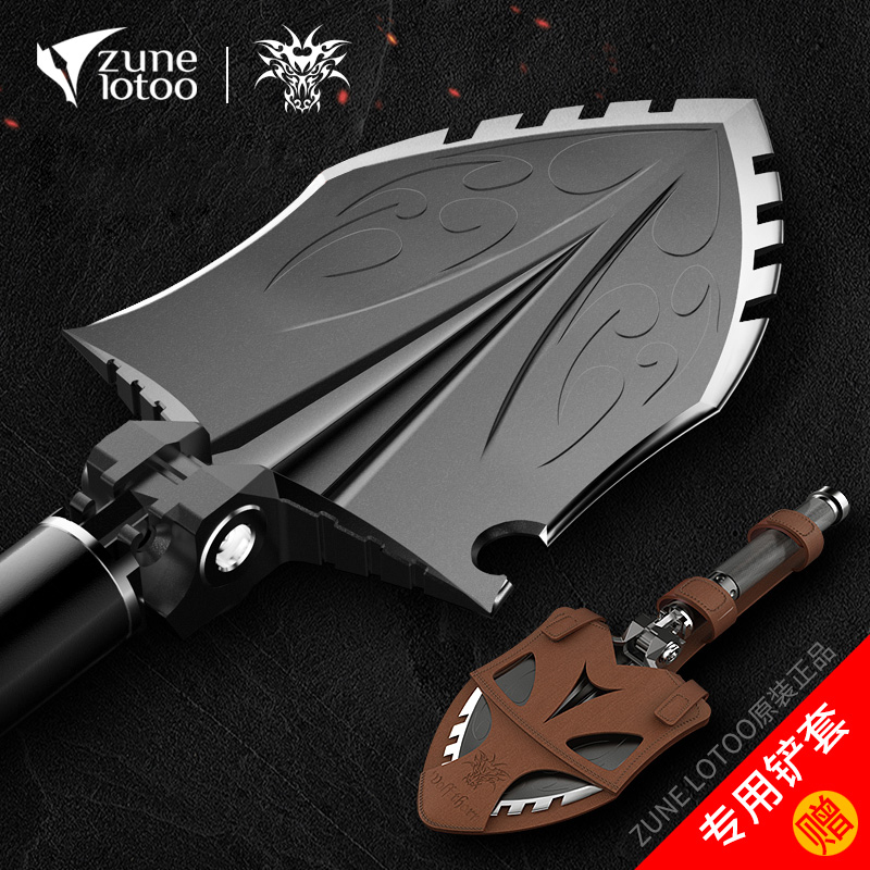 工兵铲中国锰钢多功能兵工铲钓鱼户外露营铲德国加厚铁锹车载折叠