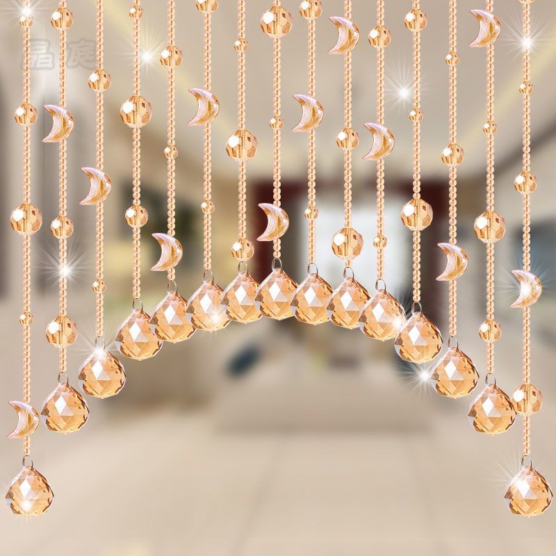 隔断水晶珠帘月亮门帘帘子过道卧室客厅厨房珠帘