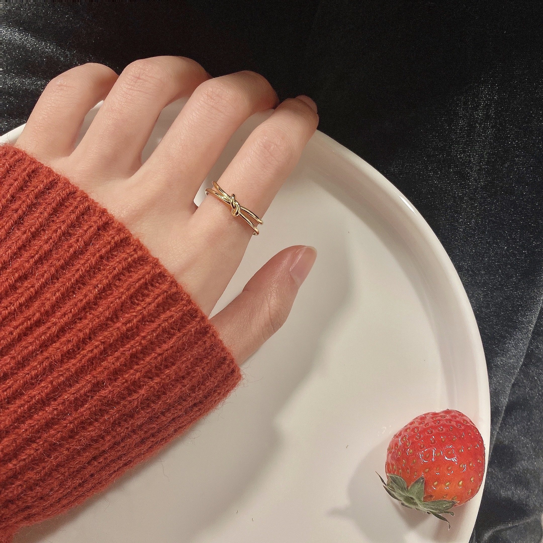 个性时尚开口打结指环戒指ins新潮网红简约戒指