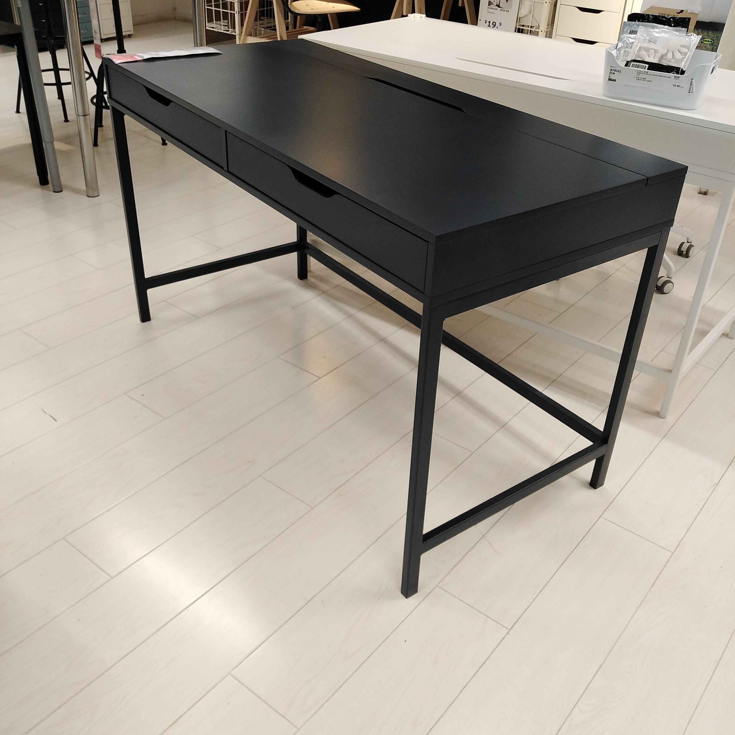 宜家家具阿来灰蓝色书桌书桌