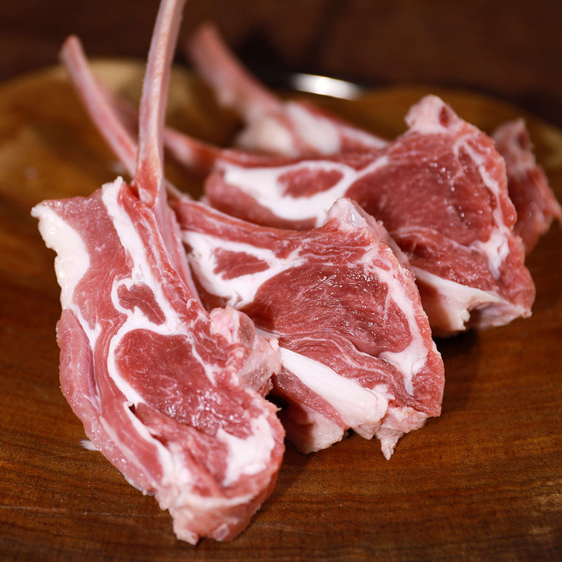 新鲜法式羊排2斤清真烧烤食材内蒙古战斧羔羊排肉12肋羊排骨包邮