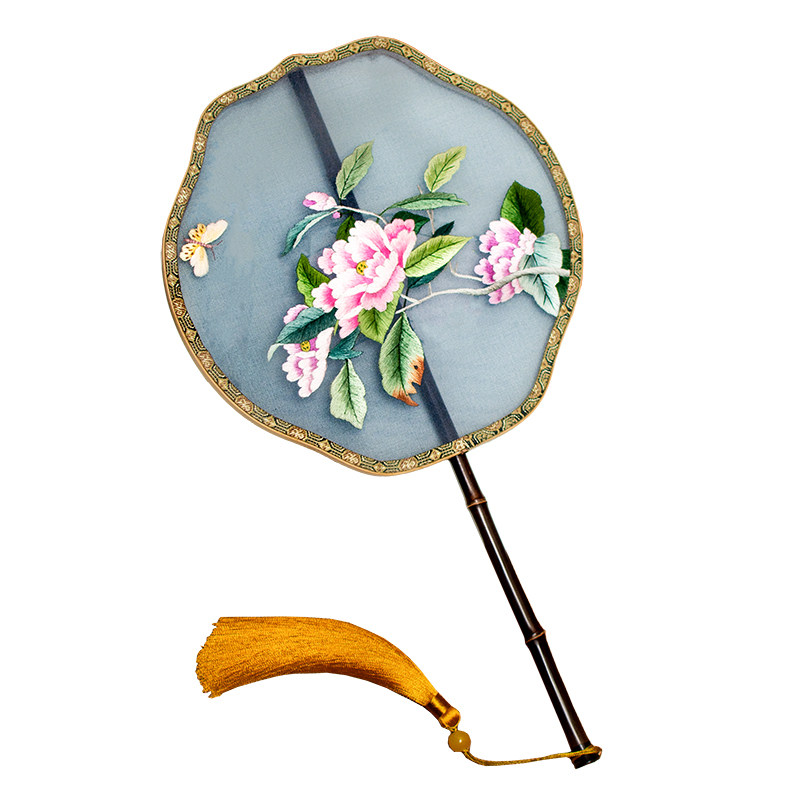 古风苏州刺绣团扇手工双面扇子中国国风宫廷工艺扇