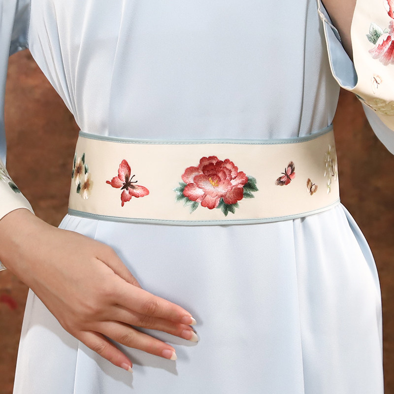 苏绣腰封古风刺绣腰带苏州绣美汉服束腰装饰刺绣