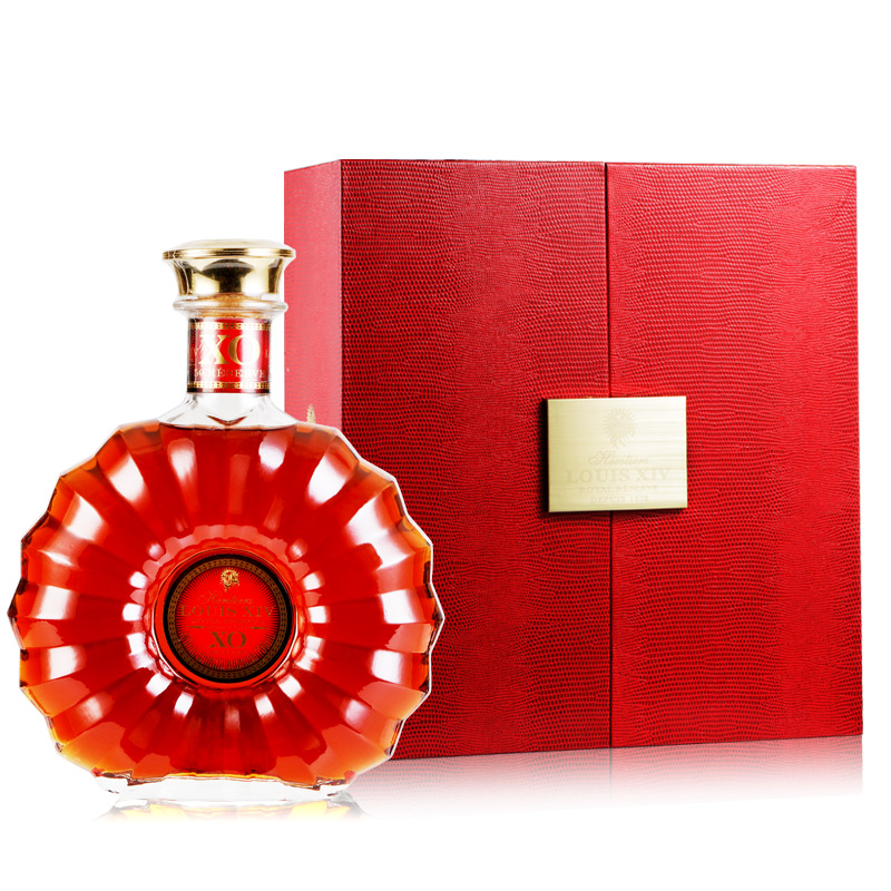 法国40°度路易十四传世珍藏xo白兰地700ml送洋酒杯包邮