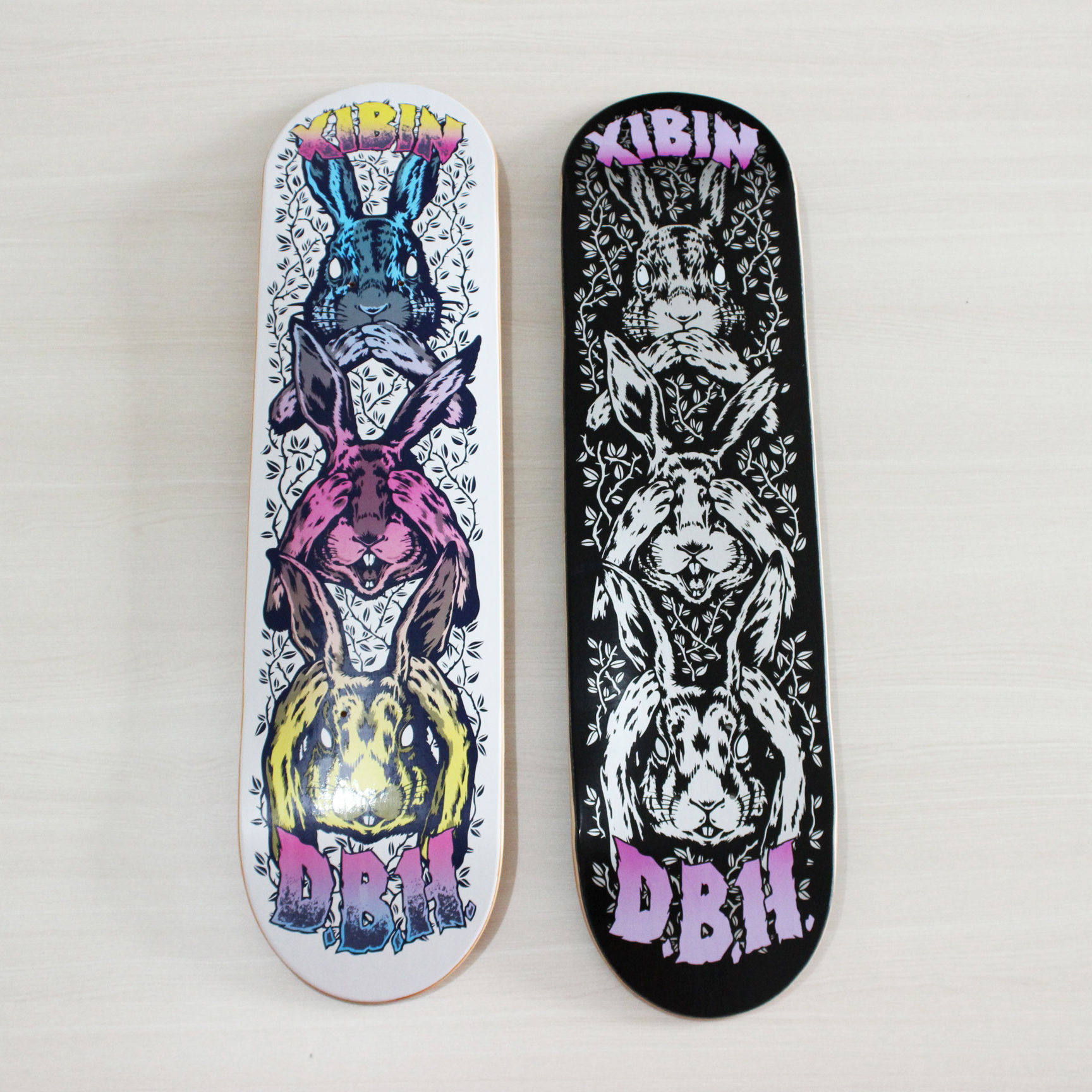 滑板日记dbh专业滑板车双翘板面席彬签名款兔滑板