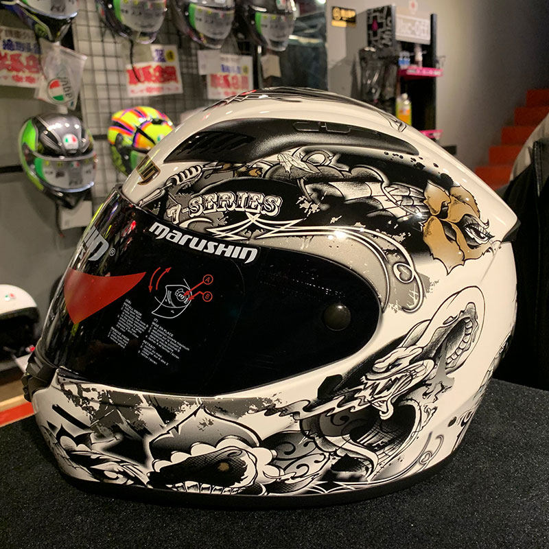 头盔marushin马鲁申b5全盔摩托车男女四季防雾跑车摩托车头盔