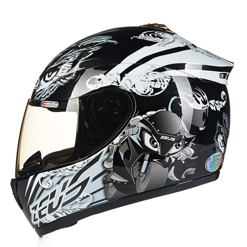中国台湾zeus瑞狮摩托车全盔赛车个性四季机车男女全覆式夏季头盔