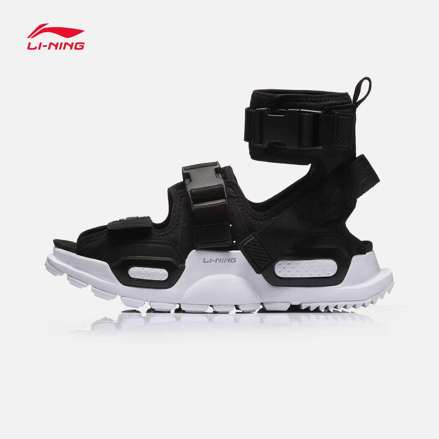 巴黎时装周走秀同款李宁凉鞋男鞋重燃新款platform运动沙滩鞋