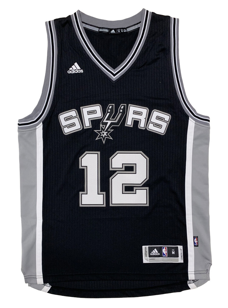 阿尔德里奇亲笔签名球衣12号马刺队黑色篮球服裱文化