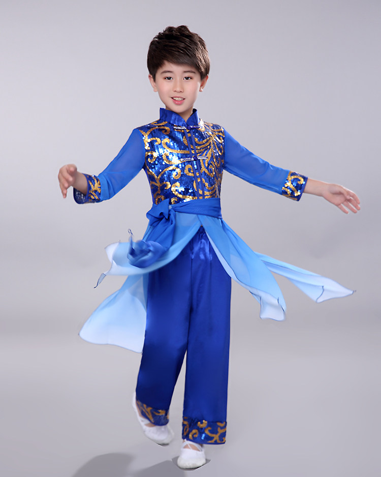 舞蹈少年服装演出服儿童古典中国少年强国强男女儿童演出服