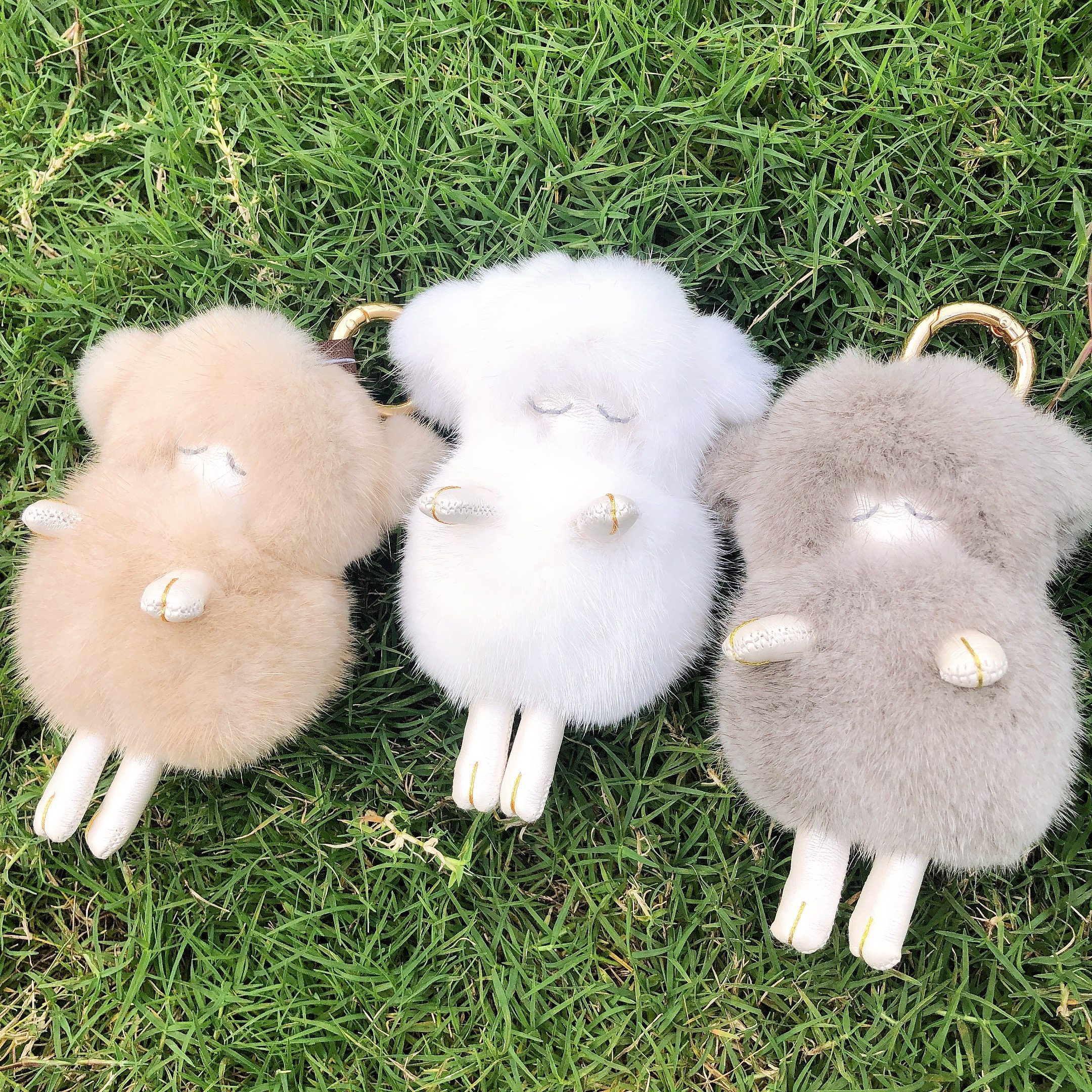 水貂睡美羊玩偶钥匙扣汽车挂饰手机包包挂件毛可爱钥匙扣