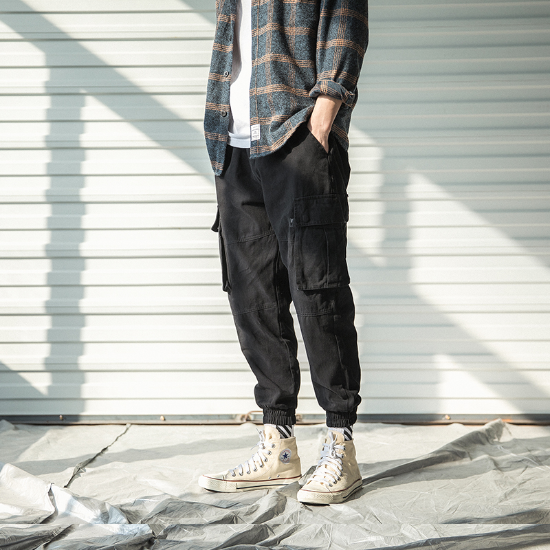 工装裤子男士束脚痞帅运动裤春秋季潮牌男裤夏天宽松百搭休闲长裤