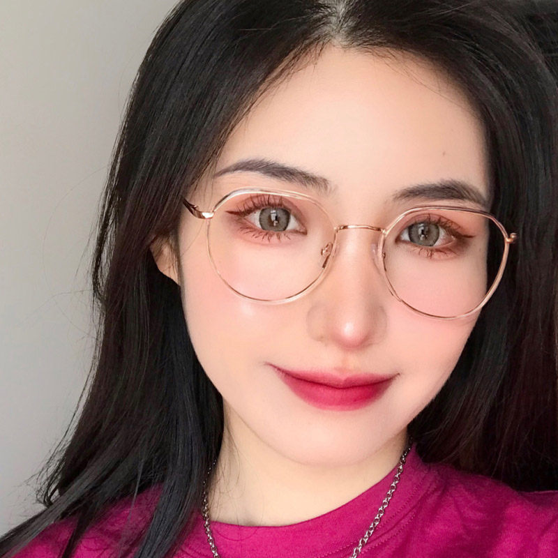 眼镜潮流金丝网红同款蓝光防辐射眼睛网上配有防蓝光镜