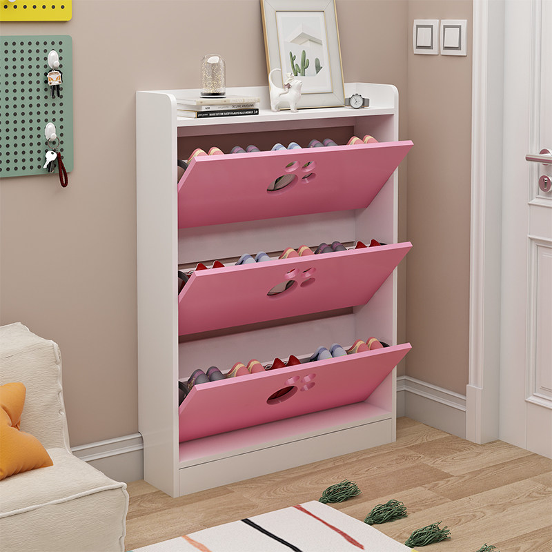 卡通儿童超薄鞋柜翻斗门口大容量收纳玄关室内鞋柜