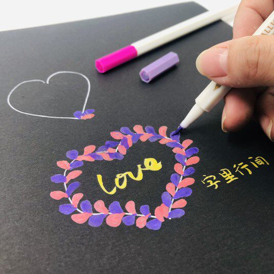 自制diy手工相册成长金属笔黑涂色用硬头软头手其它功能笔