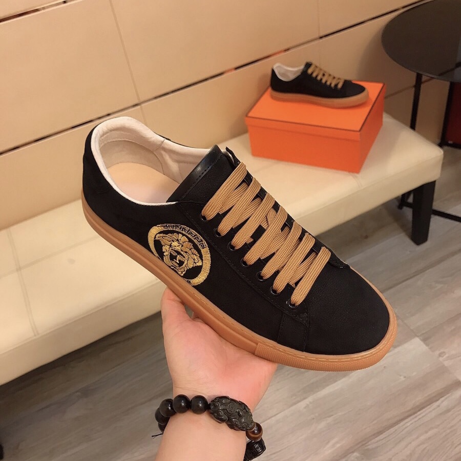 2022新款美杜莎男鞋头层牛皮韩版百搭休闲板鞋欧洲站男士低帮潮鞋