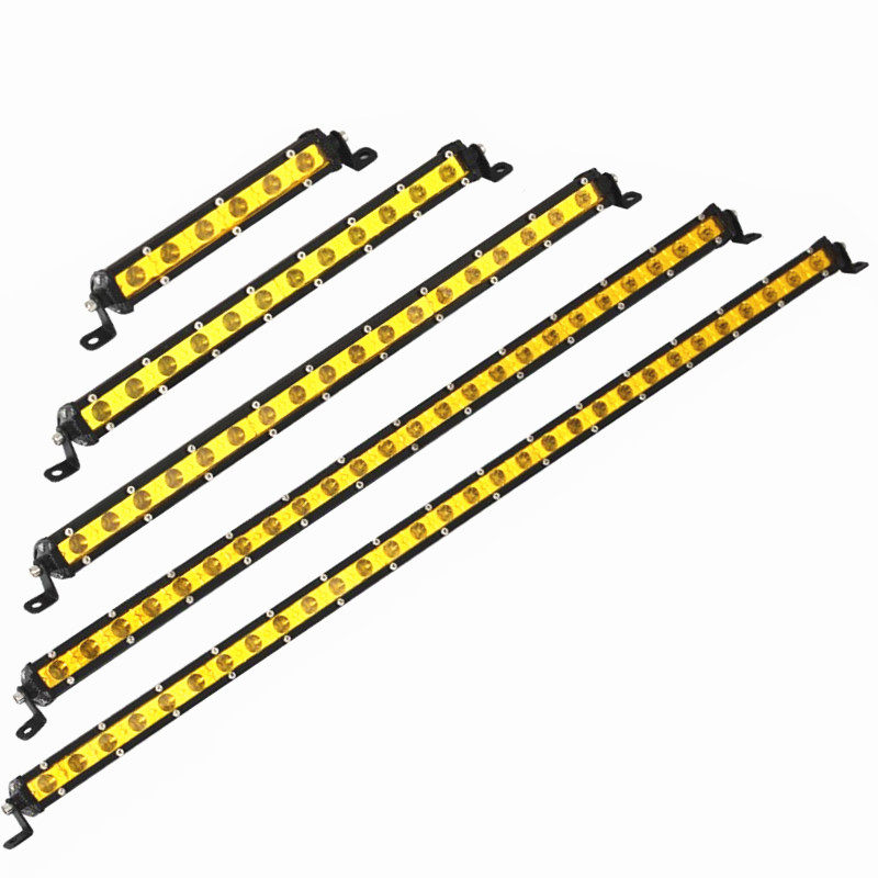 汽车led长条灯黄光中网爆闪强光灯货车12v24v远光灯车顶射灯雾灯