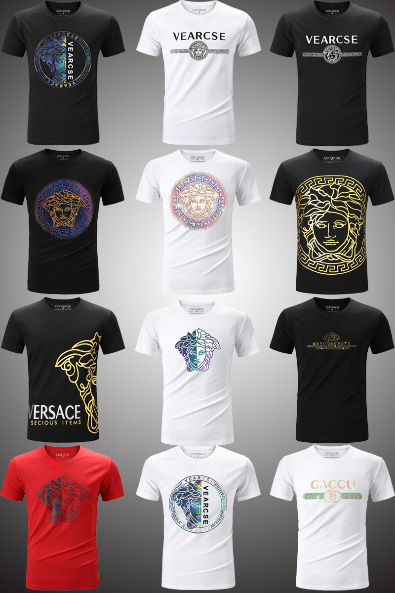 欧洲站潮牌圆领短袖t恤男网红半袖社会精神小伙大码修身韩t