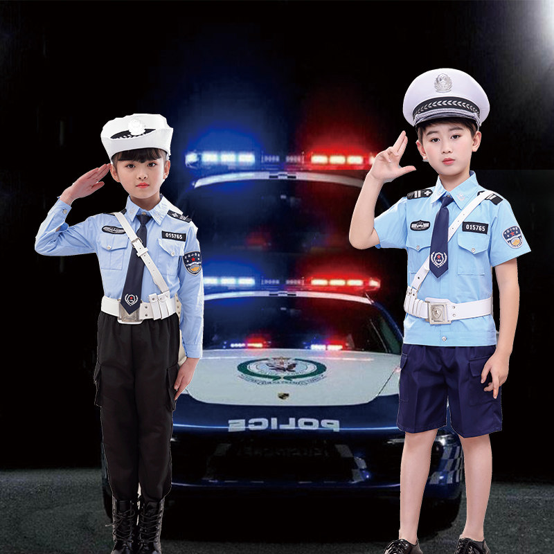 儿童演出套装小警服男孩加厚警察服