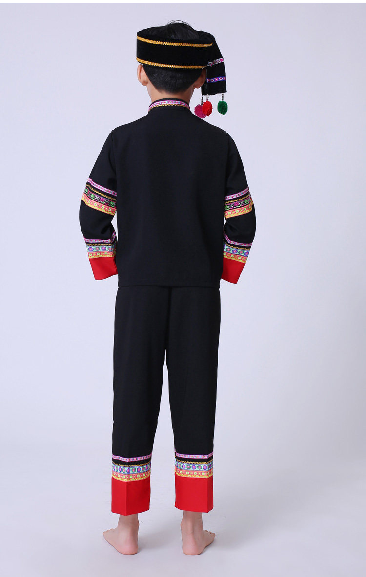 儿童云南哈尼族爱伲族男童六一男装少数民族生活舞蹈儿童演出服