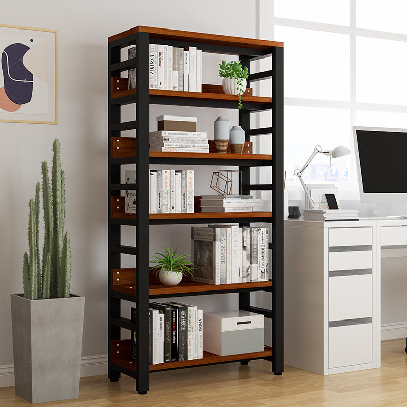 书架落地钢结构铁艺简易架子不锈钢靠墙书柜置物架书架