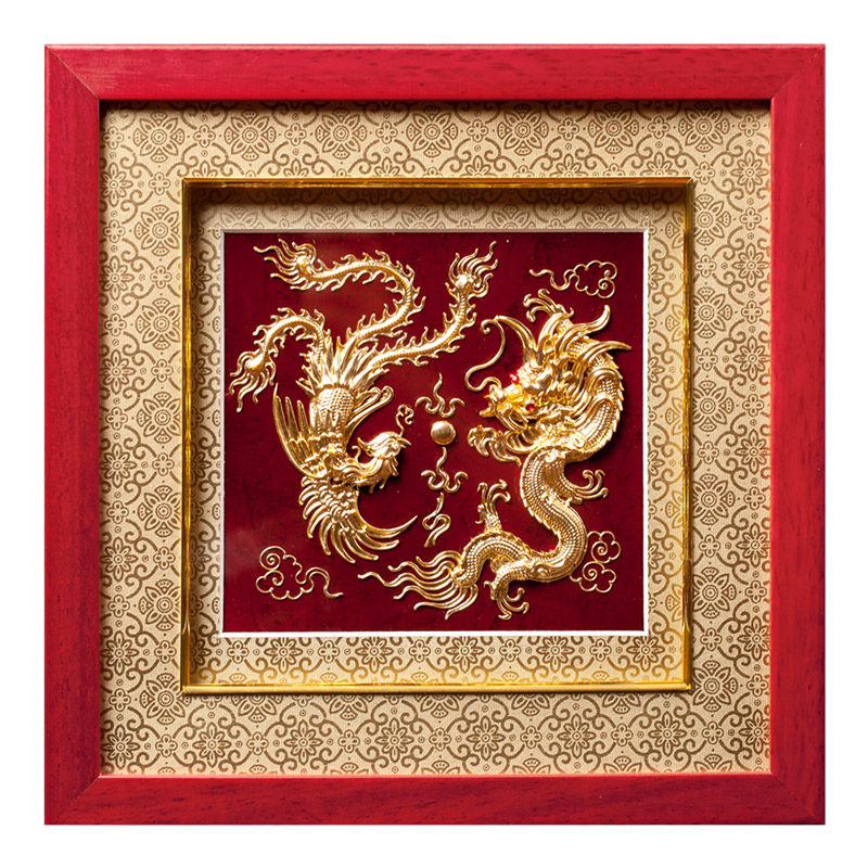 龙凤呈祥摆件金箔工艺品新婚礼品闺蜜姐姐高档结婚摆件