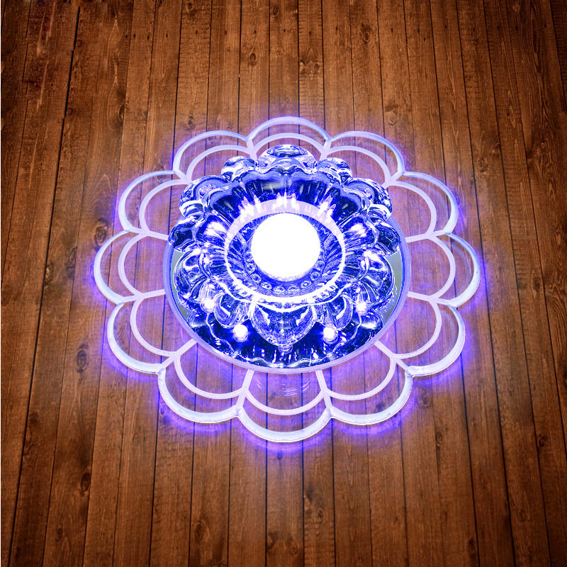 创意七彩射灯led阳台台灯水晶玄关关灯客厅射灯