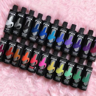 arctic fox半永久染发膏剂2019流行色雾霾蓝 自己在家染发 湄拉红