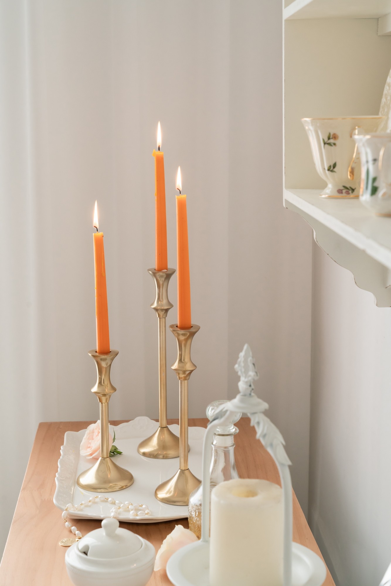 烛台润家家居印度进口ins金属金色轻奢浪漫婚礼烛台