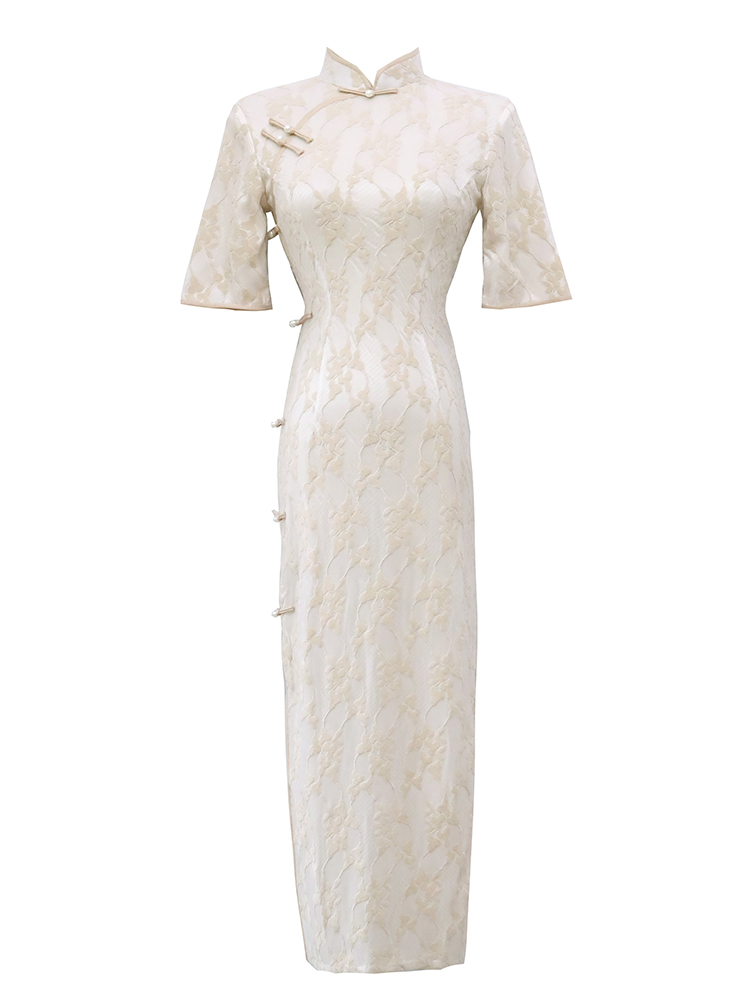 白色旗袍2020年新款气质时尚年轻少女改良日常生活旗袍