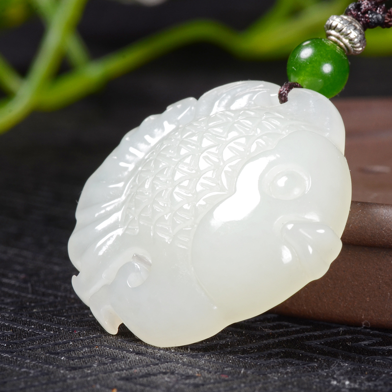 吊坠和田男士女款玉鱼儿童玉坠女宝宝平安玉石颈饰