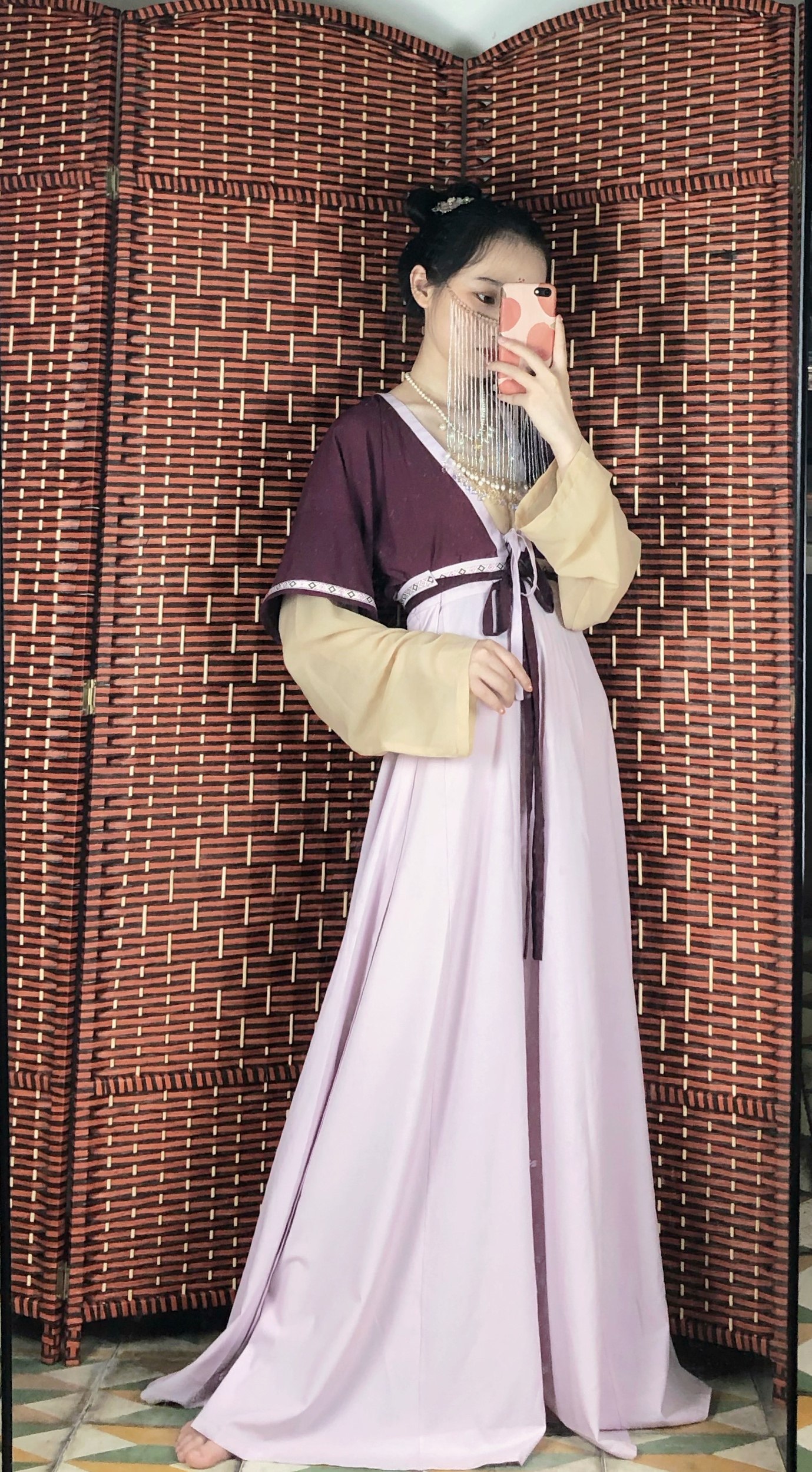 桑谣记汉服唐制初唐款唐背子v领半臂4.5米摆破裙交窬裙圆领大襟衫