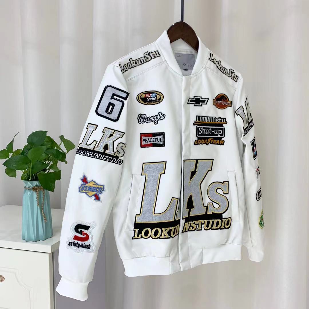 2021冬季棉服春秋外套赛车服休闲棒球服个性多标情侣夹克美式机车