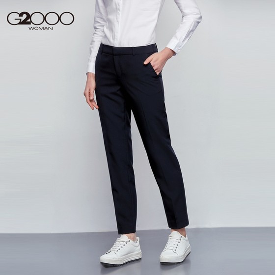 G2000 Women's Business Commuter Black Trousers Professional Suit 9-point Narrow Leg Pipe Pants Slim Fitting Overalls Pants G2000 Women's Business Commuter Black Trousers Professional Suit 9-point Narrow Leg Pipe Pants Slim Fitting Overalls Pants