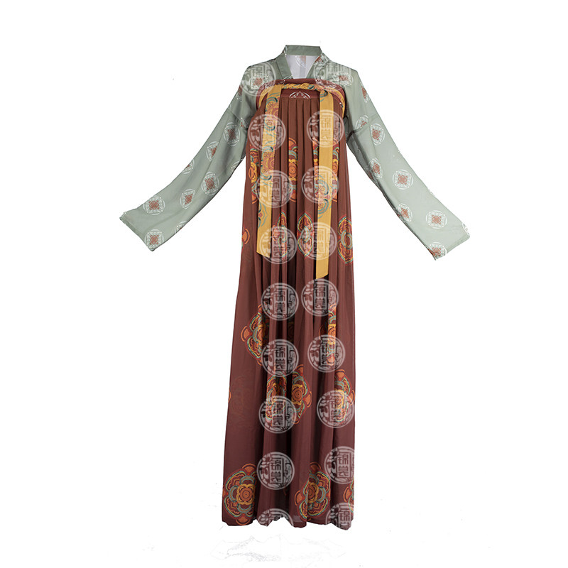 花荣唐花纹六米片式一片花纹襦裙复原荣生齐胸汉服