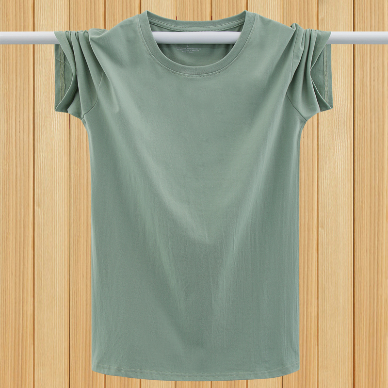 2020夏季新款男士短袖T恤纯棉纯色简约打底衫宽松加大码男装上衣