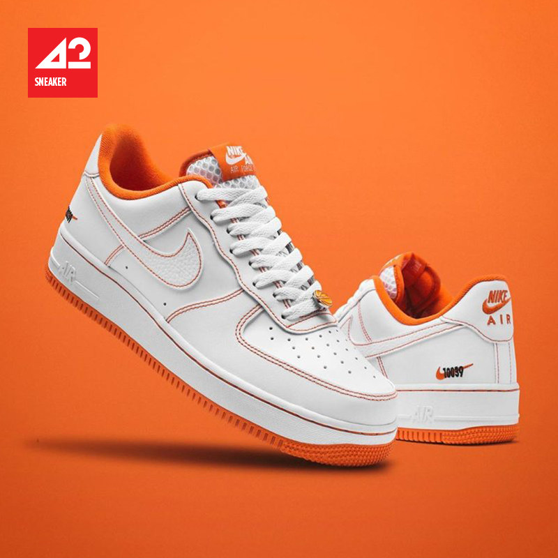 42运动家nike air force 1 af1科比洛克公园 白橙板鞋 ct2585-100