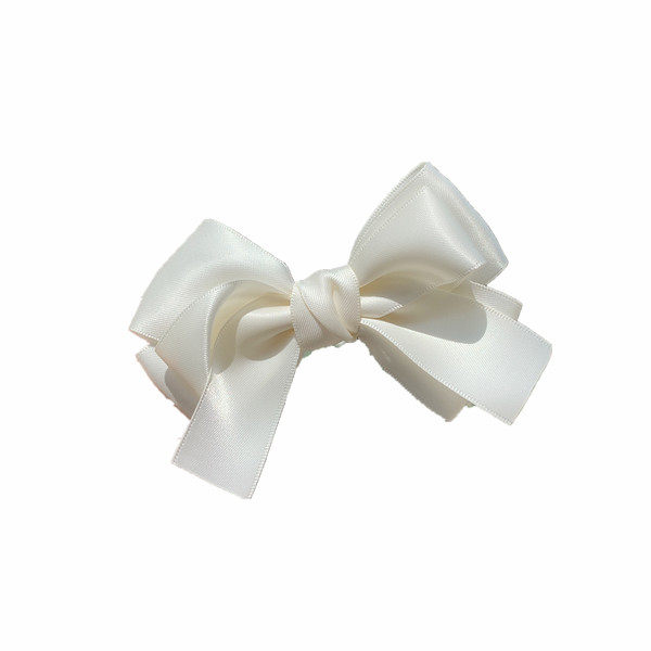 新款甜美蝴蝶结发饰多层白色发卡卡子日韩边夹发饰