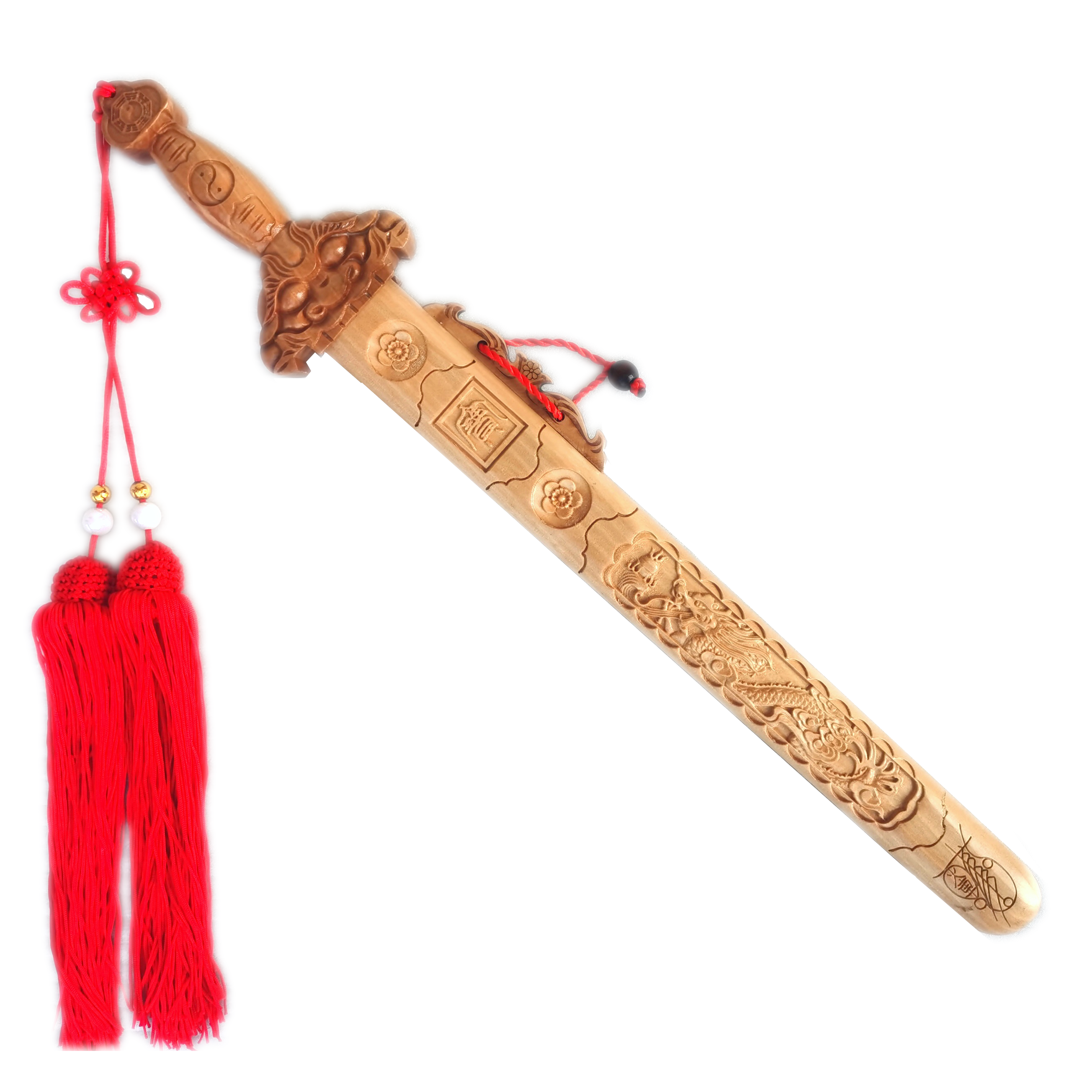 真桃木剑法器道家七星剑龙虎山天师木雕太极木雕