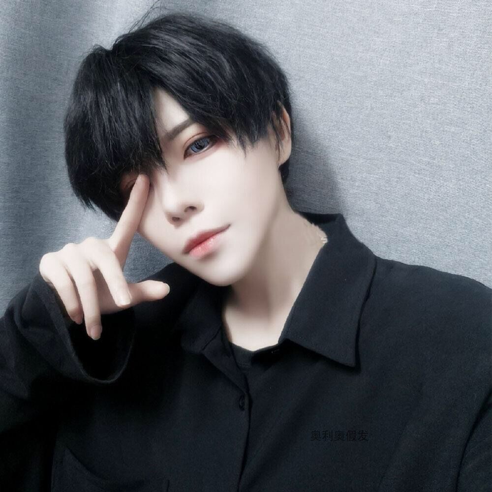 假发短发cos谢俞同款假毛韩版帅气自然蓬松短直发日常整顶假发