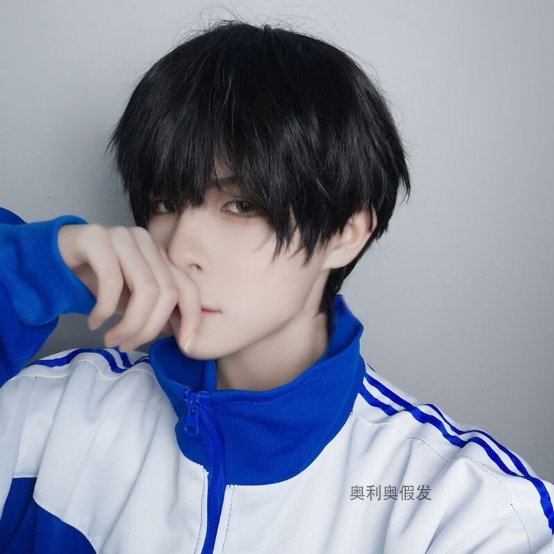 假发短发cos谢俞同款假毛韩版帅气自然蓬松短直发日常整顶假发
