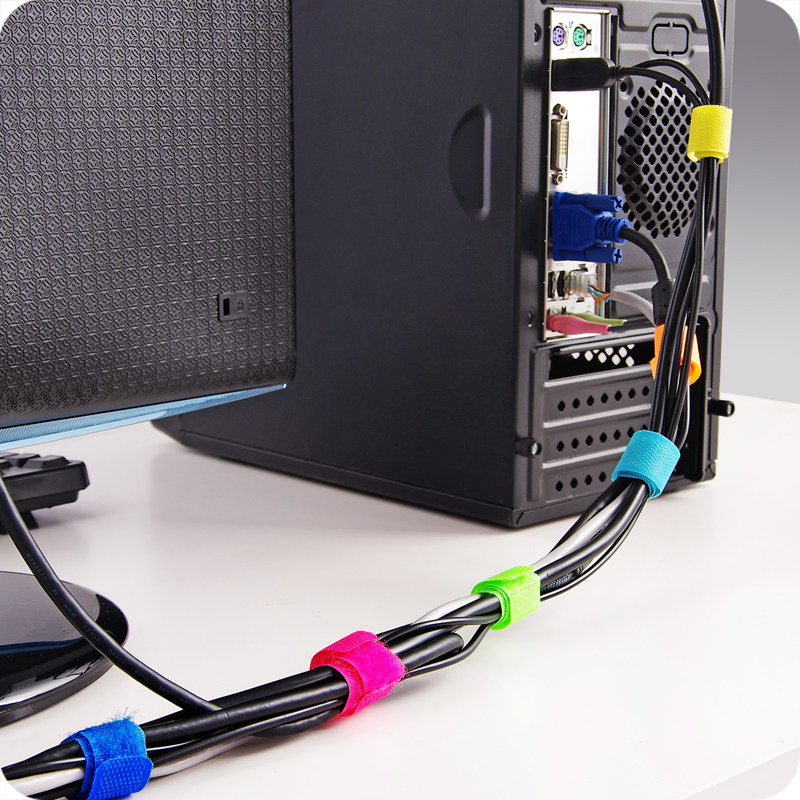 理线魔术集线捆扎绕线电线捆绑绑带6枚颜色理线带