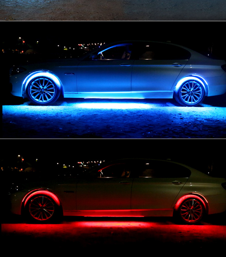 汽车底盘改装呼吸流光防水通用12v鬼火七彩汽车氛围灯