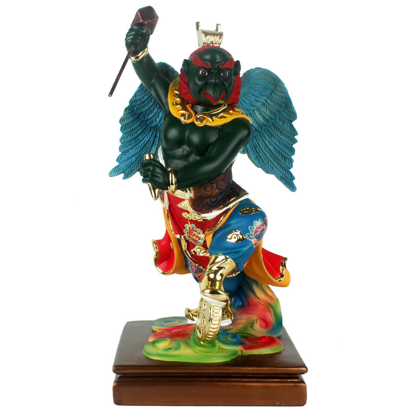 站雷公神像雷震子神像雷师雷神玻璃钢树脂手工彩雷公神像摆件