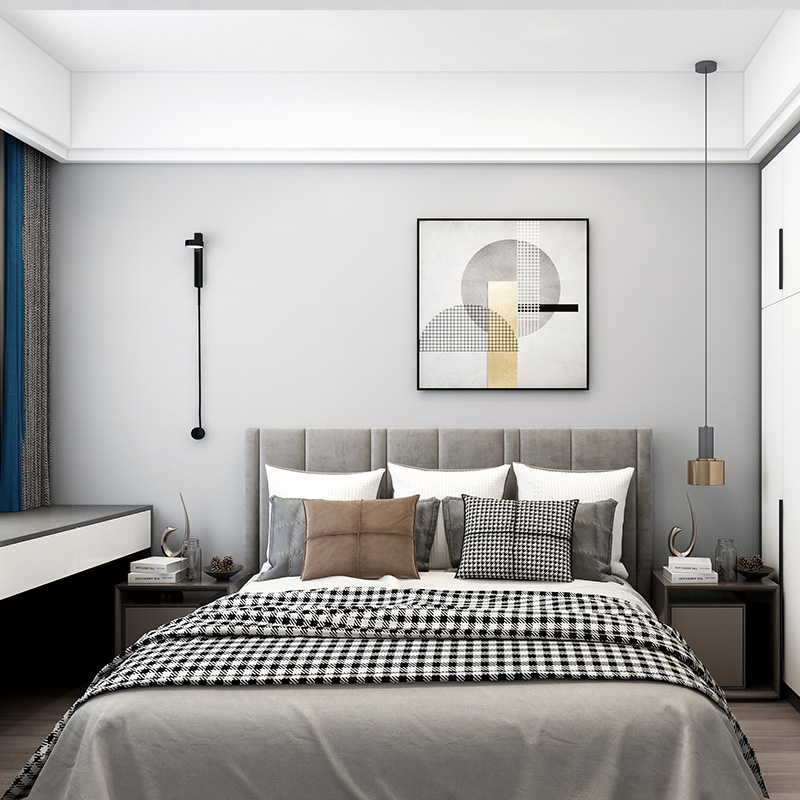 墙布现代简约素色羊绒灰色轻奢家装卧室客厅电视无缝墙布